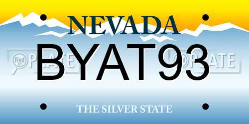 BYAT93 Nevada License Plate