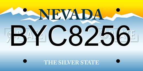 BYC8256 Nevada License Plate