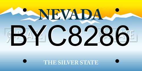 BYC8286 Nevada License Plate