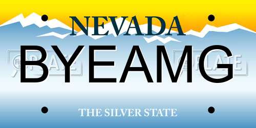 BYEAMG Nevada License Plate