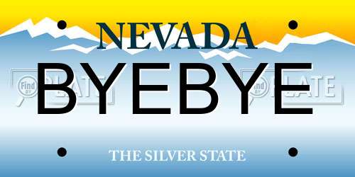 BYEBYE Nevada License Plate