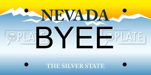 BYEE Nevada License Plate