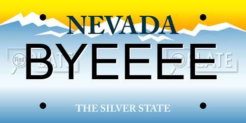 BYEEEE Nevada License Plate