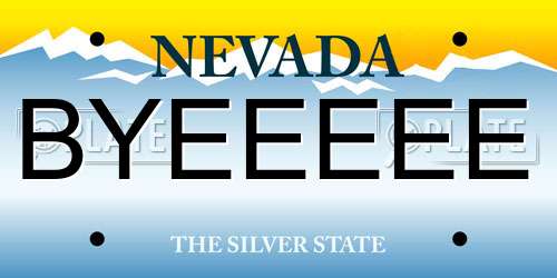 BYEEEEE Nevada License Plate
