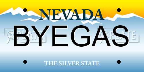 BYEGAS Nevada License Plate