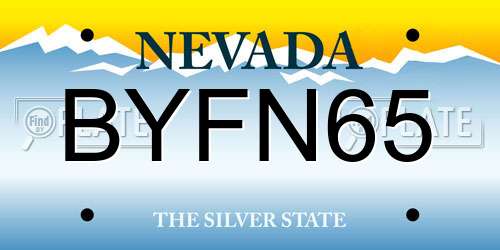 BYFN65 Nevada License Plate