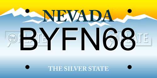 BYFN68 Nevada License Plate