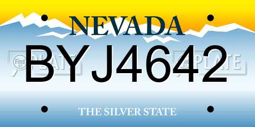 BYJ4642 Nevada License Plate