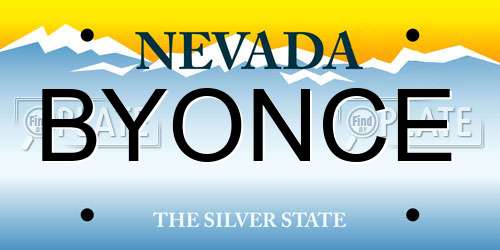 BYONCE Nevada License Plate