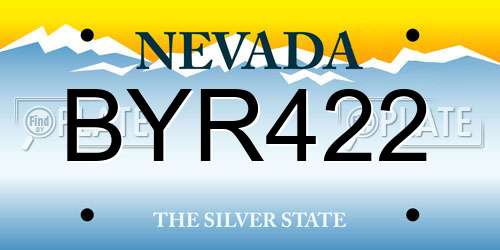 BYR422 Nevada License Plate
