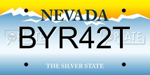 BYR42T Nevada License Plate