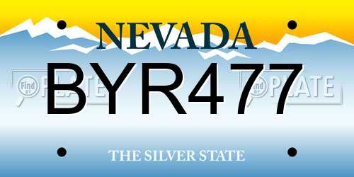 BYR477 Nevada License Plate