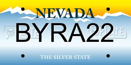 BYRA22 Nevada License Plate