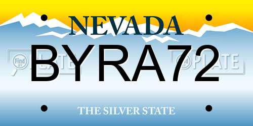 BYRA72 Nevada License Plate