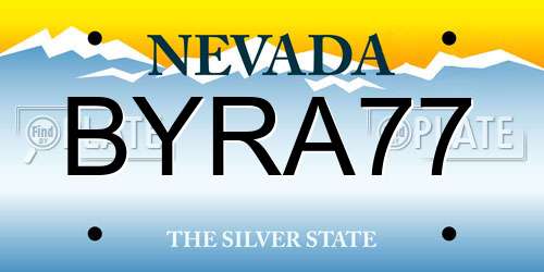 BYRA77 Nevada License Plate
