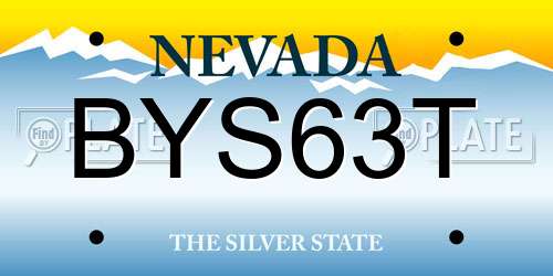 BYS63T Nevada License Plate