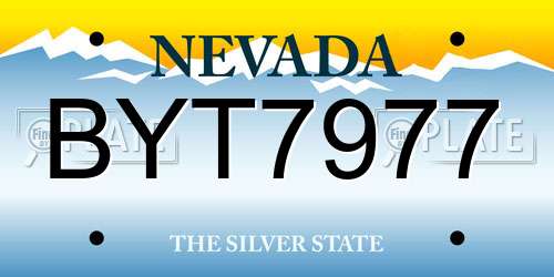 BYT7977 Nevada License Plate