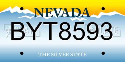 BYT8593 Nevada License Plate