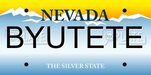BYUTETE Nevada License Plate