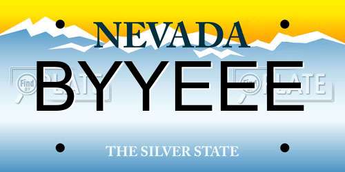 BYYEEE Nevada License Plate