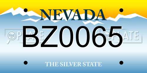 BZ0065 Nevada License Plate