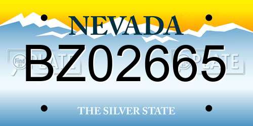 BZ02665 Nevada License Plate