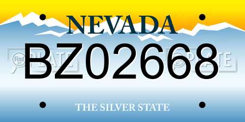 BZ02668 Nevada License Plate