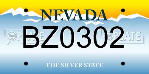 BZ0302 Nevada License Plate