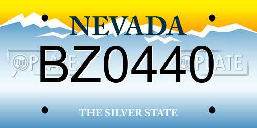 BZ0440 Nevada License Plate