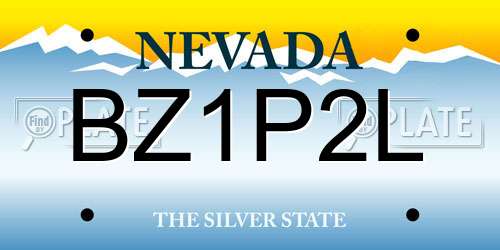 BZ1P2L Nevada License Plate