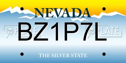 BZ1P7L Nevada License Plate