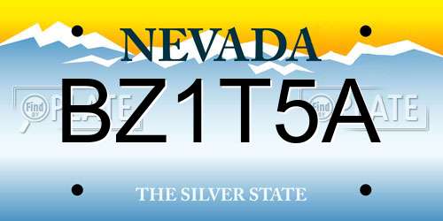 BZ1T5A Nevada License Plate