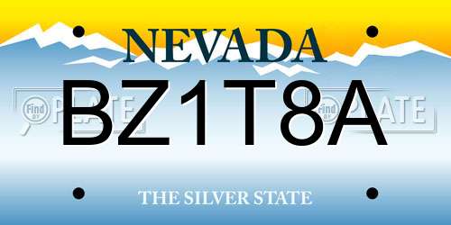 BZ1T8A Nevada License Plate