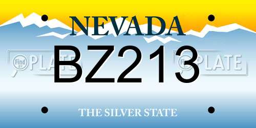 BZ213 Nevada License Plate