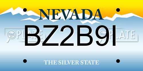 BZ2B9I Nevada License Plate