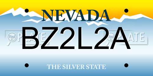 BZ2L2A Nevada License Plate