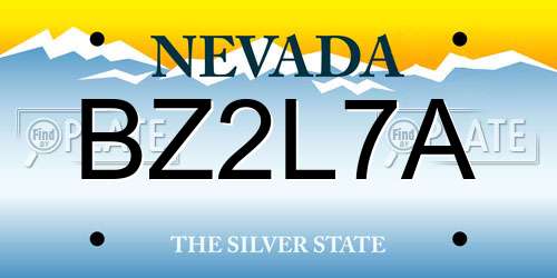 BZ2L7A Nevada License Plate
