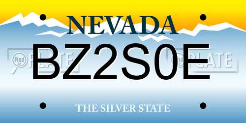 BZ2S0E Nevada License Plate