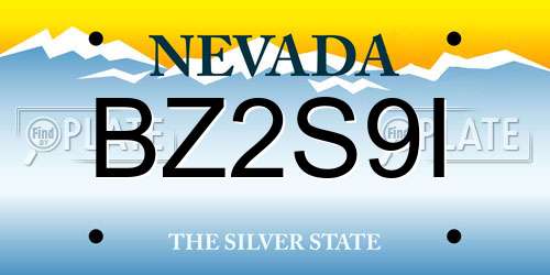 BZ2S9I Nevada License Plate