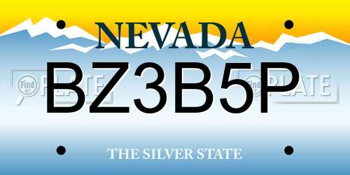 BZ3B5P Nevada License Plate