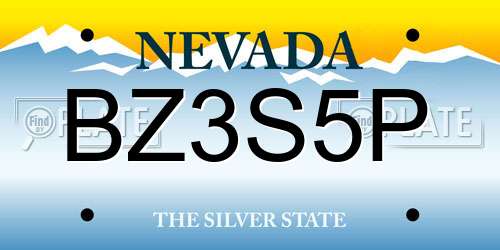 BZ3S5P Nevada License Plate