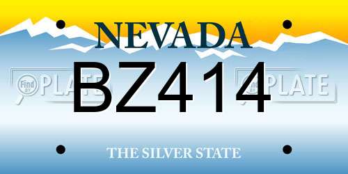 BZ414 Nevada License Plate