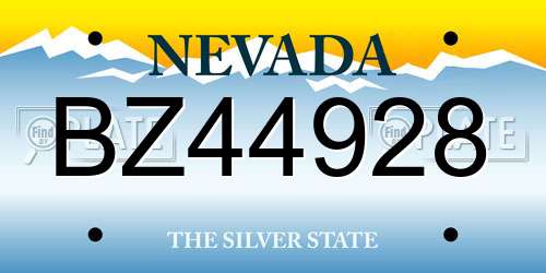 BZ44928 Nevada License Plate