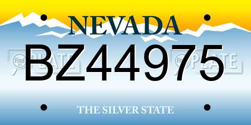 BZ44975 Nevada License Plate