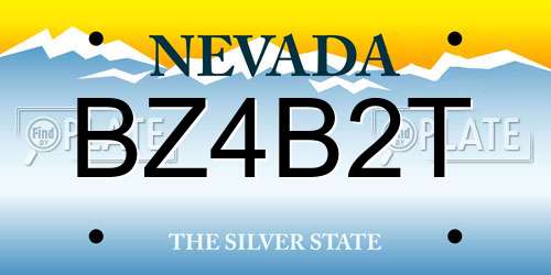 BZ4B2T Nevada License Plate