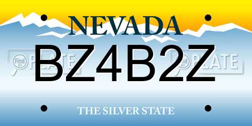 BZ4B2Z Nevada License Plate