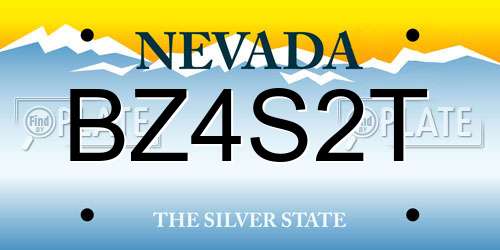 BZ4S2T Nevada License Plate