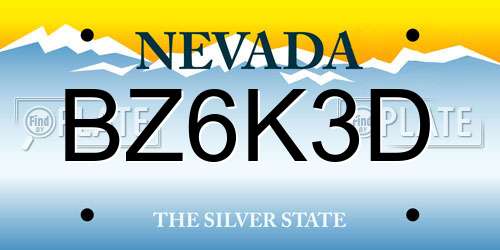 BZ6K3D Nevada License Plate