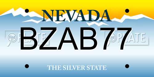 BZAB77 Nevada License Plate