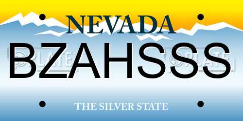 BZAHSSS Nevada License Plate